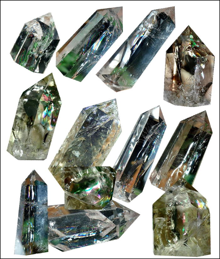 レインボー（虹）入り水晶（六角柱）｜天然石のアプール