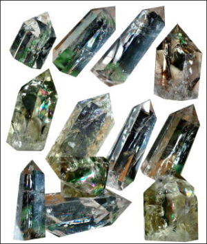 レインボー（虹）入り水晶（六角柱）｜天然石のアプール